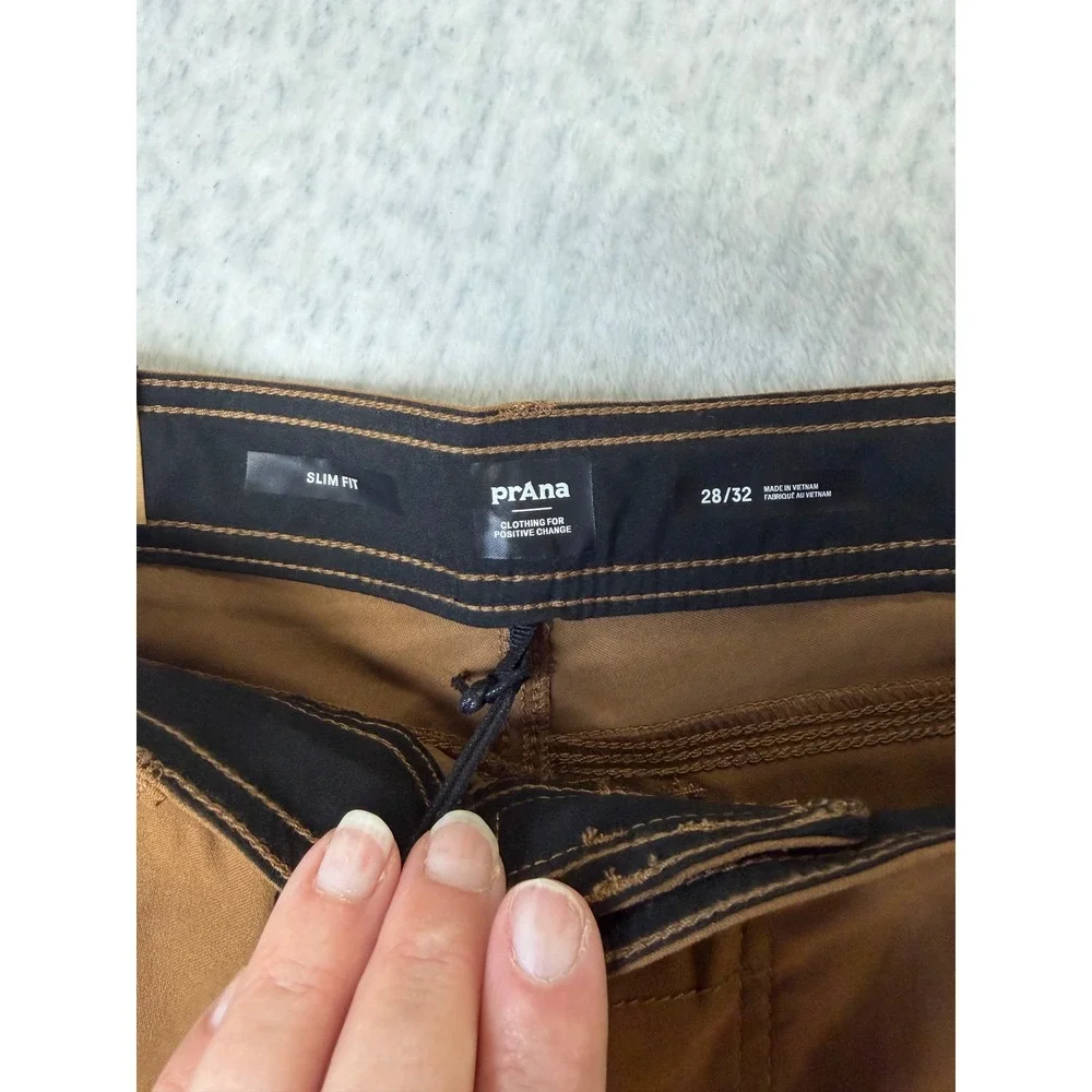 Prana Stretch Zion Slim Pant II Sepia Brown Mens 28x32 Hiking Cargo 1969331